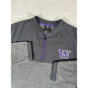 Colosseum Washington Huskies Gray Fleece Quarter Zip‎ Jacket Men's Medium